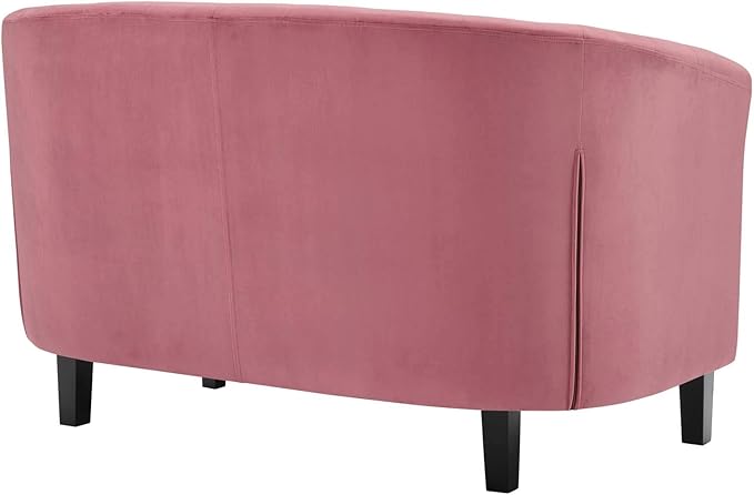 Modway Prospect Channel Tufted Performance Velvet Modern Loveseat Dusty Rose