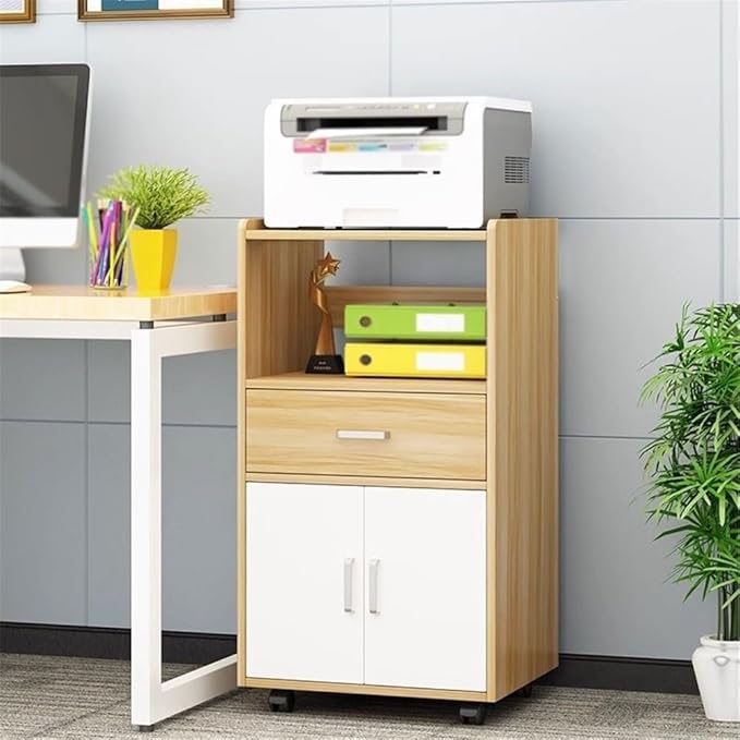 File Cabinets Large Capacity Storage Drawer Cabinet Office File Printer Data Organizer Vertical File Storage Cabinets(Natural)