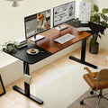 55 Inch Electric Height Adjustable Standing Desk for Home Office Computer Gaming Craft Study Work Desks Modern Lift-up TableBlackBrown