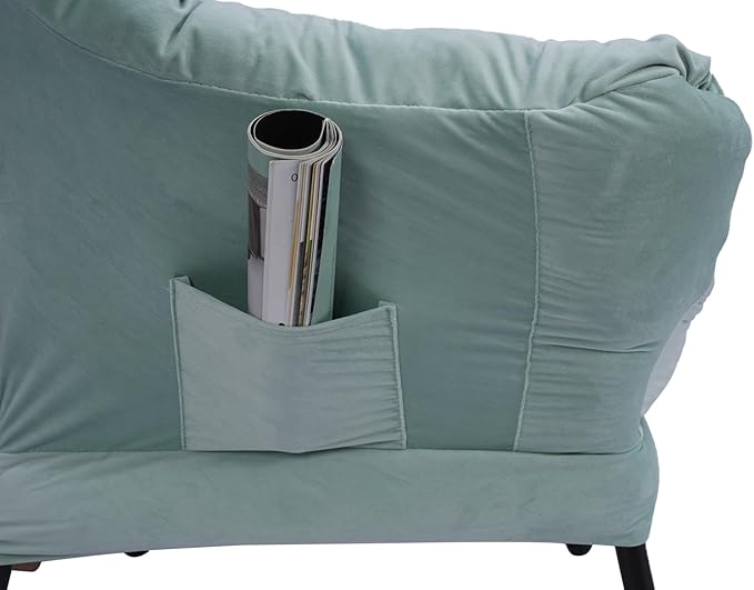 Lazy Chair with Ottoman Modern Large Accent Lounge Chair Leisure Sofa Armchair with Ottoman Reading Chair with Footrest for Bedroom Living Room Dorm Rooms Garden and Courtyard (Green)