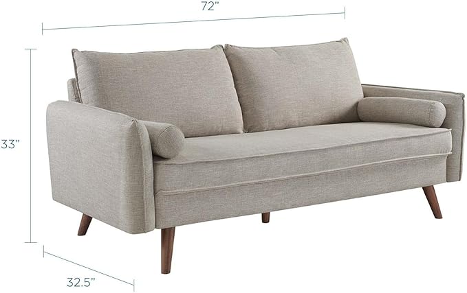 Modway Revive Contemporary Modern Fabric Upholstered Sofa In Beige