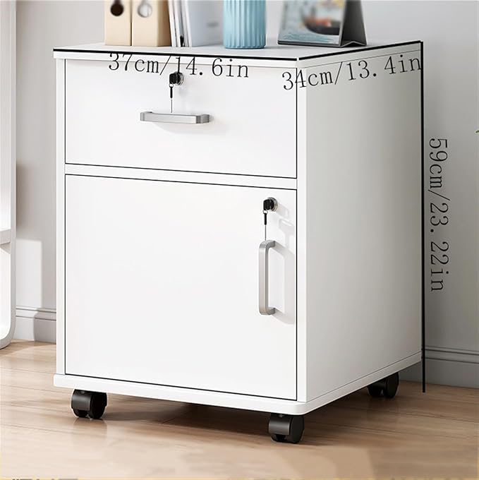 Office File Cabinet Wooden File Cabinet with One Door Storage Cabinet with Sliding Wheel Storage Lock Small Side File Cabinet (Color :