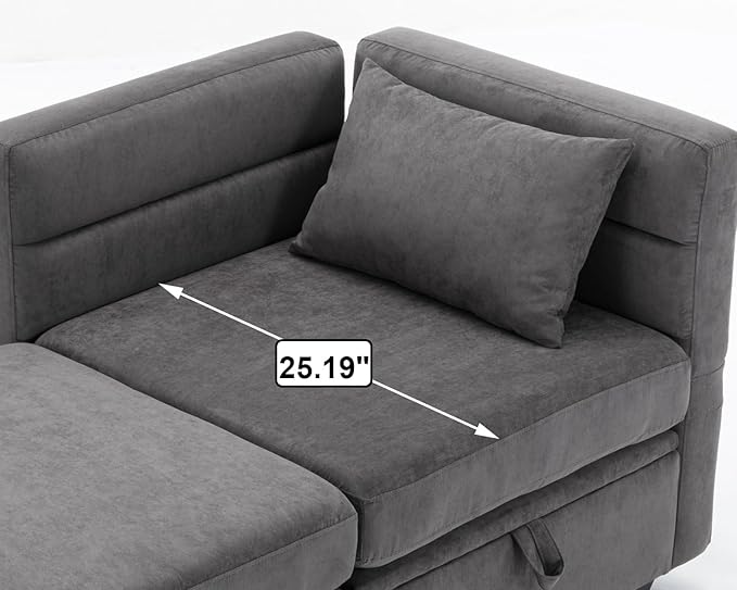 asunflower Modular Sectional Sleeper Sofa with Seats Storage Velvet Modular Sofa Couch with Reclining Arm and Back 6 Seater Storage Couches for Living RoomRemovable CoversPillows