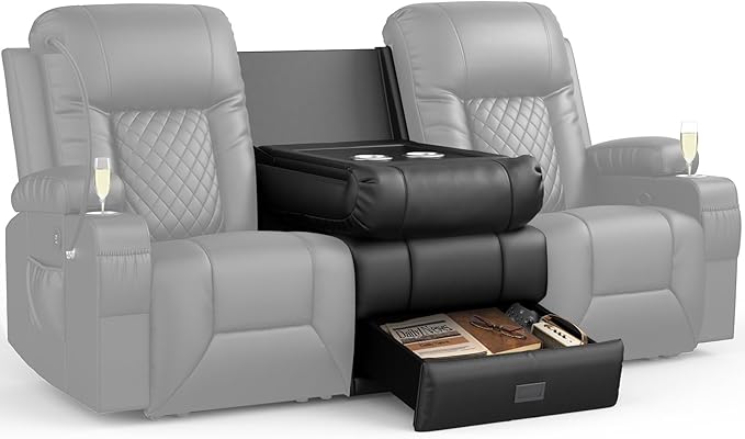 Flip Backrest Recliner Sofa Black