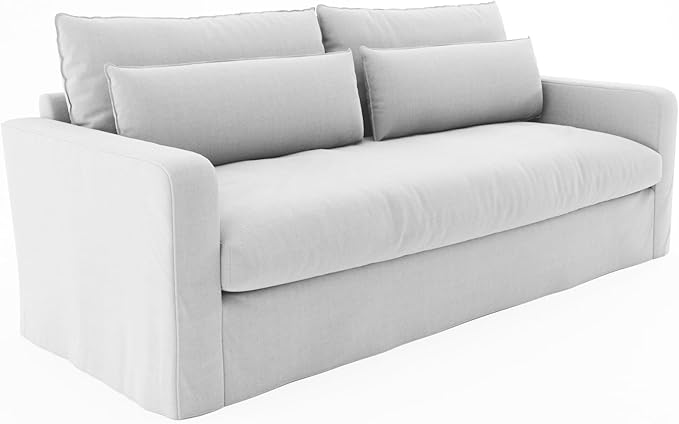 SILKIR Couches for Living Room Down Filled Sofa 80 Inch Couch with Lumbar Pillows Comfy Sofa for ApartmentBedroomOfficeWhite
