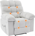 Oversized Massage Recliner Chair for AdultLazy Boy Overstuffed Soft 150°Recliner Chairs with Massage&ampHeatingExtra Wide Manual ReclinersSoft Sofa Chair for Living Room and BedroomBeige
