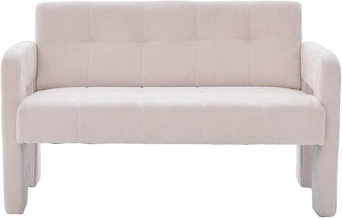 Nordic Modern Double Armchair Living Room &amp Bedroom Compact Upholstered Sofa Leisure Sofa Comfortable Seating with Dual Armrests Can be paired with a single chair for Living RoomBedroom (BEIGE)