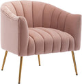 Modern Velvet Tub Chair Armchairs Barrel Accent Dinning Chair with Gold Plated Metal LegsThick Soft Padded Seat for Living Room