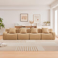 148 Modular Boneless Sectional Sofa Boneless Couch for Living Room and Apartments 32D High Density Sponge No Assembly Required (4 Seater) Camel