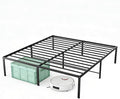 Sweetcrispy Full Size 18 Inch Platform Bed Frame Heavy Duty Metal Foundation Frame Noise-Free Sturdy Steel Slats Underbed Storage No Box Spring Needed Quick Setup