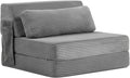 Tiita Folding Sofa Bed with Pillow Memory Foam Fold Out Chair Bed Single Size Convertible Chair Floor Couch &amp Sleeping Mattress Foldable Sleeper Sofa Bed for Guest Room Living Room Grey