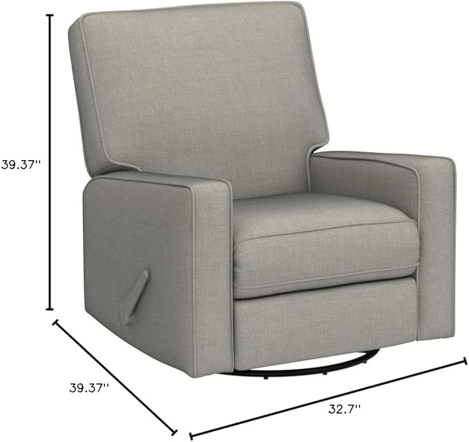 Harkawon Swivel Rocker Recliner Chair Glider Rocker Recliner Rocking Chair Nursery Fabric Chair with High Back Deep Seat for Living Room Bedroom (Brownish Grey-tan)