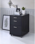 Hassyee High Gloss Rectangular File Cabinet with 3 Drawers Home Office Spacious Filing Cabinets for Entryways or Any Workspace Easy Installation (Black)