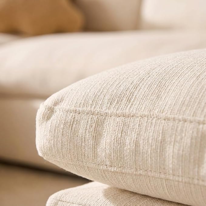 Cloud Modular Sectional Sofa Oversized Cloud Couch with Deep Seat Modern Comfy Couches with Washable Cover Easy Assembly Sectional Couches for Living Room- 3 Seater with Ottoman 110.2