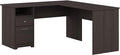 Bush Furniture Cabot 60W L Shaped Computer Desk with Drawers Heather Gray