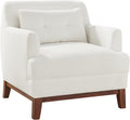 VANOMi Comfy Accent Chair Terry Oversized Lounge Chair with Cushion Mid-Century Modern Living Room Chairs Comfy Chair for Bedroom Apartment White
