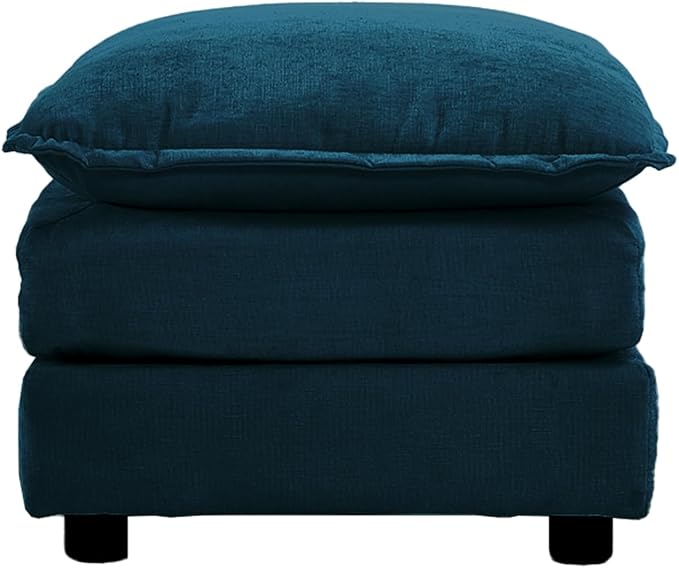mikibama Chenille Upholstered Couches Ottoman for Modular Sectional Sofa Blue
