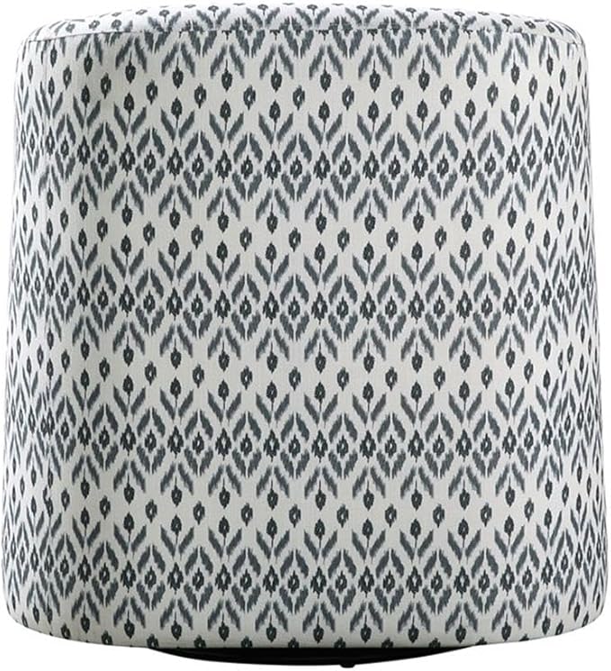 Pemberly Row Contemporary Textured Swivel Chair Multi-Color Tribal Pattern Fabric Upholstery Foam Padding Solid Wood Frame Metal Swivel Base 360-Degree Rotation Living Room Reading Nook Home