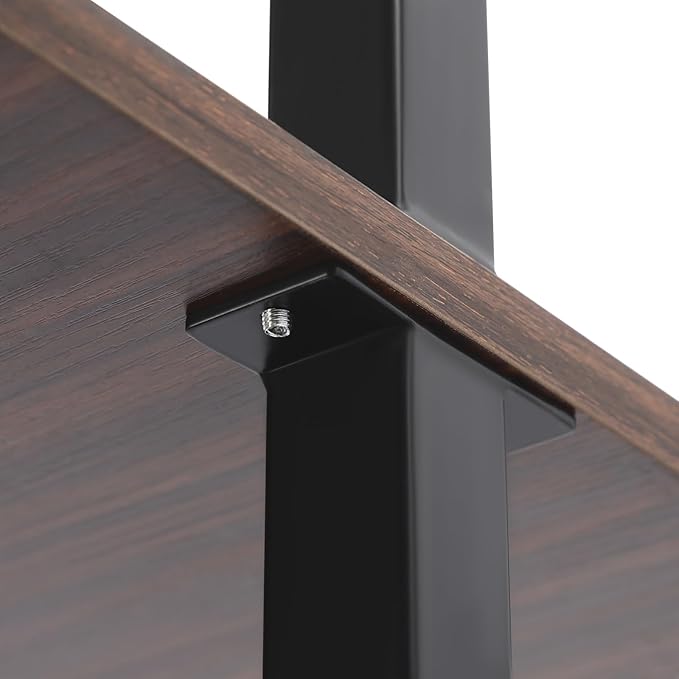 Wall Mount Floating Desk with 3-Tier Storage Shelves 72.5in Stepped Indoor Office Desk Modern Storage Writing Table for Small Spaces Home Office &amp Living Room (Brown/Black)