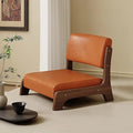 Japanese Floor Chair with Back SupportLow-Back Meditation Floor Seat with Soft CushionPortable Wood Armless Tatami Chair Meditation Living Room Bedroom Bay WindowReading