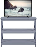 Yaheetech Television Stands &amp Entertainment Centers with 3 Tier Storage Shelf TV Stand for Living Room Gray