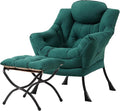 Tiita Lazy Chair with Ottoman Green Modern Large Accent Chair Comfy Leisure Sofa Armchair with Ottoman Reading Chair with Footrest for Bedroom Living Room Dorm Rooms Green