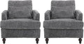 Upholstered Living Room Chair Chenille Accent Chair Single Sofa with Cushion &amp Solid Wood Frame Mid Century Modern Armchair for Bedroom Office