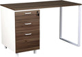Modern Design Teacher Desk with File Drawer Desk with Locking Drawers by Crafts and Comfort (47 Inch) (Walnut and White)
