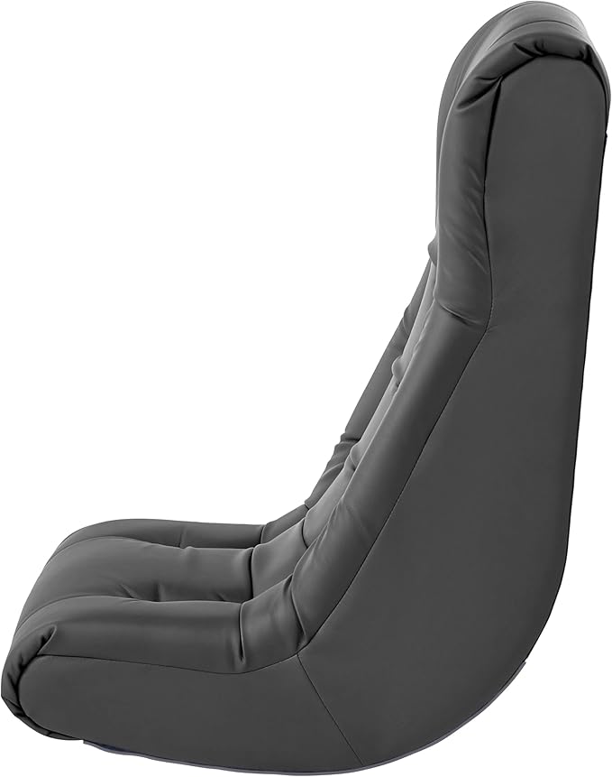 FDP Tufted Floor Rocker for Kids Teens and Adults Comfortable Ergonomic Chair for Reading Playing Video Games or Watching TV - Dark Gray 10488-DG