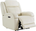 Watson &amp Whitely Genuine Leather Power Recliner Chairs for Adults Wall Hugger RV Recliner with Power Headrest &amp Charging Ports Electric Recliner Sofa Chair for Living Room Cream