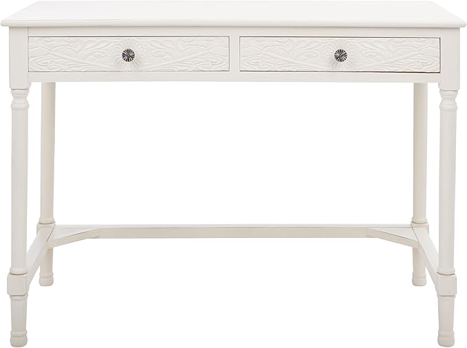 SAFAVIEH Home Collection Ryleigh Distressed White 2-Drawer Desk