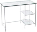 SEI Furniture Layton Metal/Glass Student Desk White