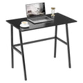 Alecono Small Computer Desk 35'' Kids Writing Desk for Small Space Simple Home Workstation Office Tiny Desk Student Study PC Gaming Table with Metal Frame for Bedroom Black (X002EYTOCB)