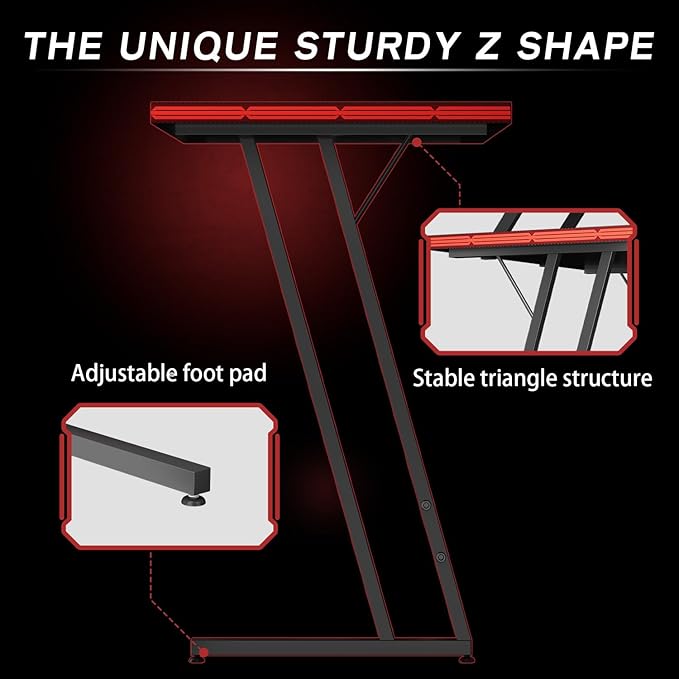 Homall L Shaped Gaming Desk Computer Corner PC Desk Table with Large Monitor Riser Stand for Home Office Sturdy Writing Workstation (Black 47 Inch)