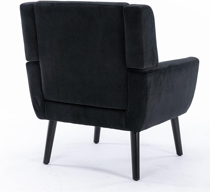 Modern Accent Chair Oversized Accent Chair Corner Chair Mid Century Modern Chair Comfy Reading Chair Upholstered Armchair Modern Chairs for Living Room (Black Velvet)