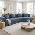 Oversized Curved Boneless Sectional Sofa Modern Floor Foam Cloud Couches for Living Room 132-Inch Right Facing Chenille Upholstered Boneless Modular Curved Sofa