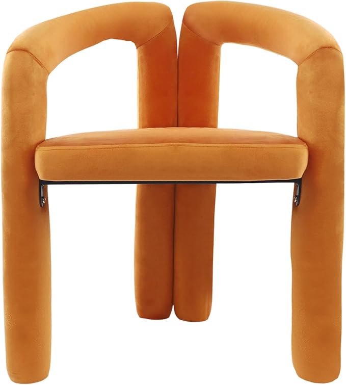 LOYALHEARTDY Orange Vanity Chair Small Accent Chairs Bedroom Chair with Soft Cushion 17.7 Inch Modern Desk Chairs No Wheels Makeup Stool for Dressing Table Salon Dormitory Living Room Orange