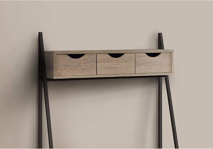 Monarch Specialties I 7332 Computer Desk Home Office Laptop Leaning Storage Drawers 32 L Work Metal Laminate Brown Black Contemporary Modern