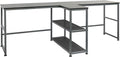 83 Two Person Computer Desk with 2 Storage Shelves Double Desk Workstation with Book Shelf Long Desk Table for Home Office Black