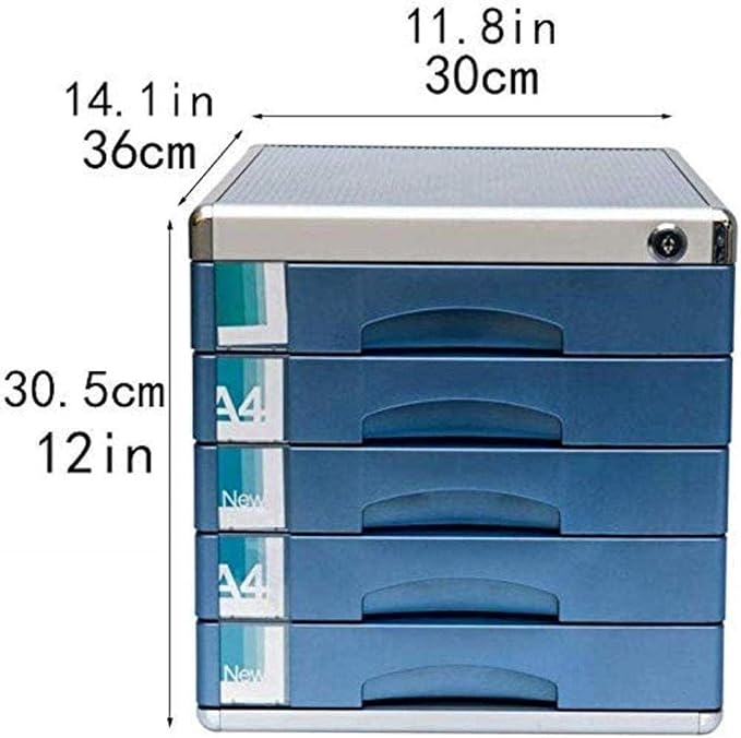 vase File Storage Cabinet Flat File Cabinets Flat 5 Drawer Lockable Data File Storage Cabinet - Aluminum Alloy - Blue 30x36x30.5cm Home Office Furniture File Box
