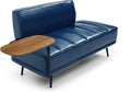 55 Modern Faux Leather Loveseat with 360° Swivel Side Table Mid-Century Tufted 2-Seater Sofa Bench for Living Room Entryway with Metal Legs and Backrest