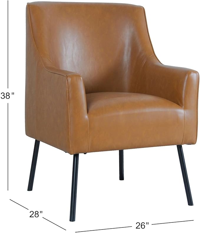HomePop Modern Faux Leather Modern Accent Chair