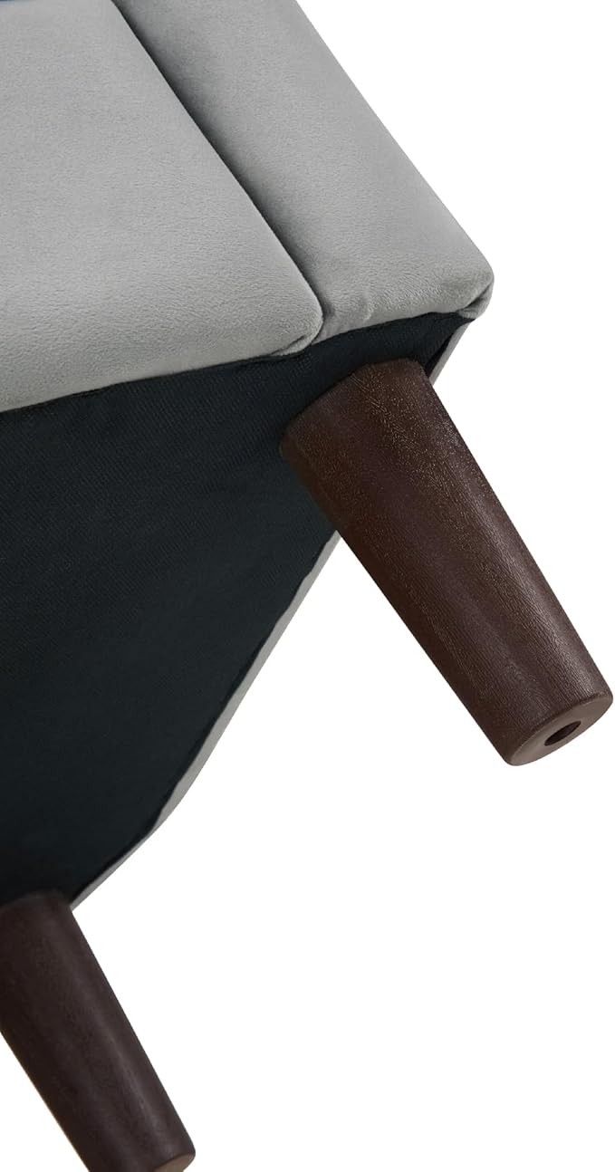 Velvet Accent Chair with Ottoman Modern Barrel Armchair Plush Lounge Chair for Living Room Bedroom Reading Nook 4 Colors (Gray)