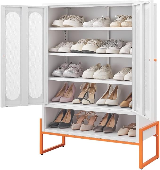 Suitable for Steel Storage cabinets in Living Rooms Kitchens and bedrooms and Office File Cabinet 2 Movable partitions (WG-White)