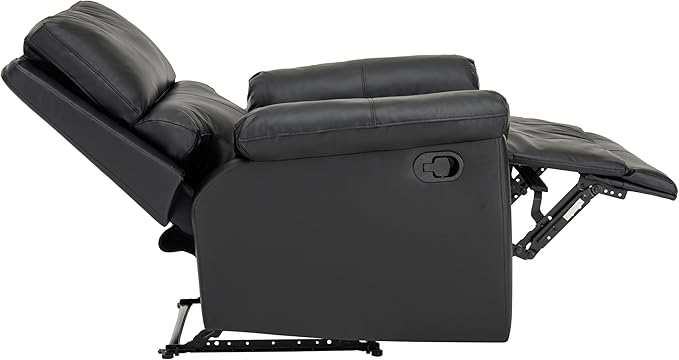 MINCETA Recliner ChairsModern 5 Wall Hugger Nursery Recliner with Overstuffed Arm and Back for Living RoomPU Leather in Black