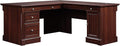 Sauder Palladia L Shaped Desk with Drawers Office Desk with File Cabinet Storage Cable Management Keyboard Tray in Select Cherry finish
