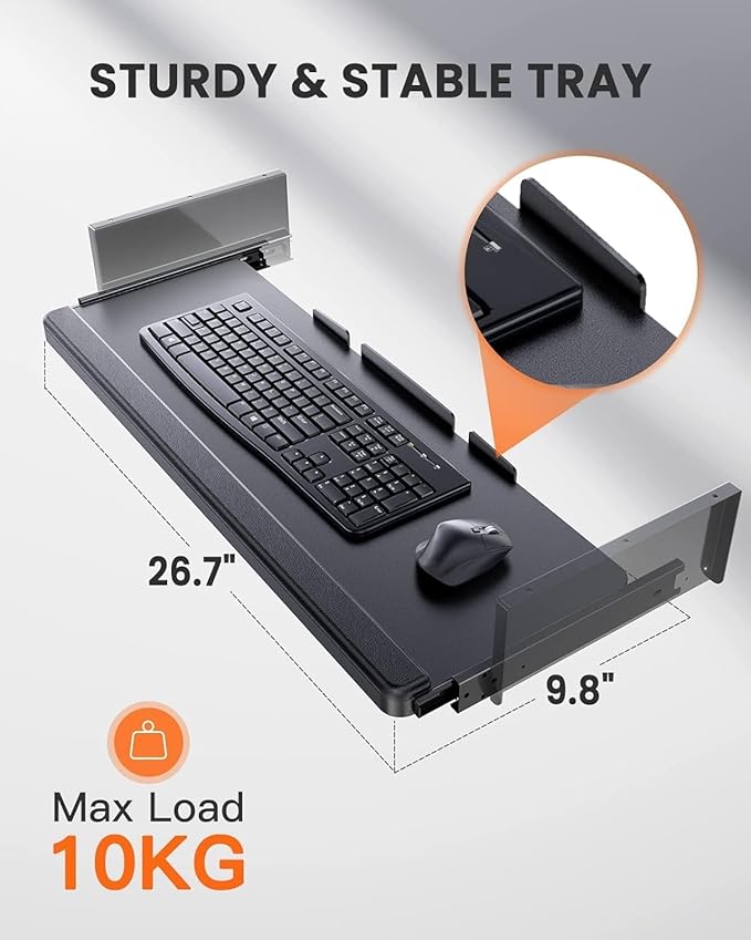 ErGear Electric Standing Desk with Keyboard Tray 44x24 Inches Adjustable Height Sit Stand Up Desk Home Office Desk Computer Workstation Black