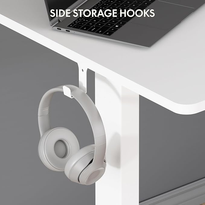 FLEXISPOT 63x24 Inch Electric Height Adjustable Standing Desk for Home &amp Office Splice Board Desk for Computer Workstation Study or Creative Setup White