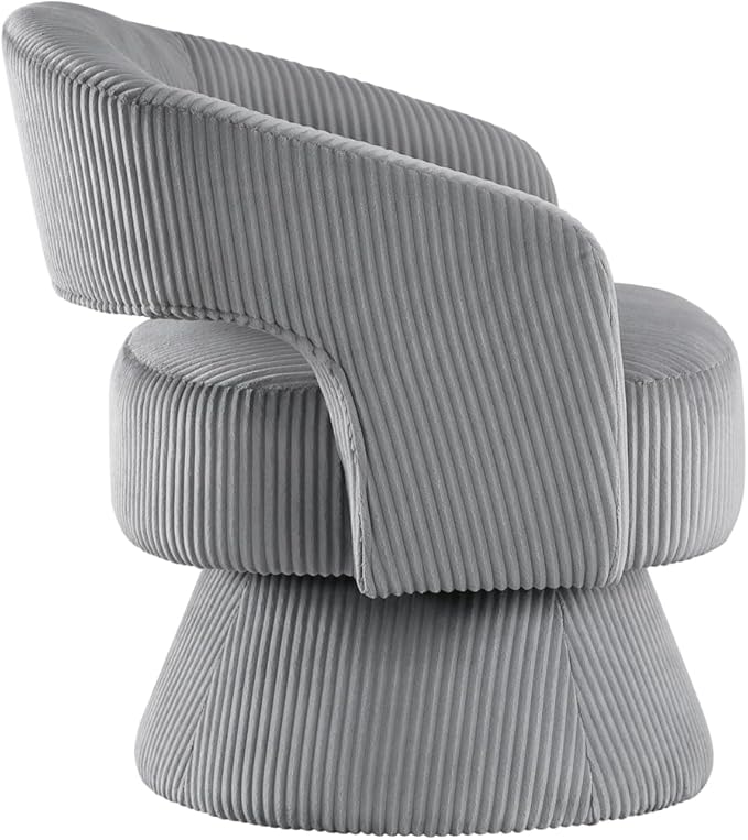 Modern Luxurious Swivel Accent Chair: Soft Corduroy Upholstery Plush Seating Stylish Living Room Chair