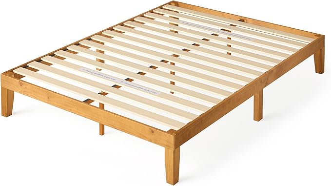 Zinus Alexia Wood Platform Bed Frame Solid Wood Foundation No Box Spring Needed Wood Slat Support Easy Assembly Rustic Pine Full